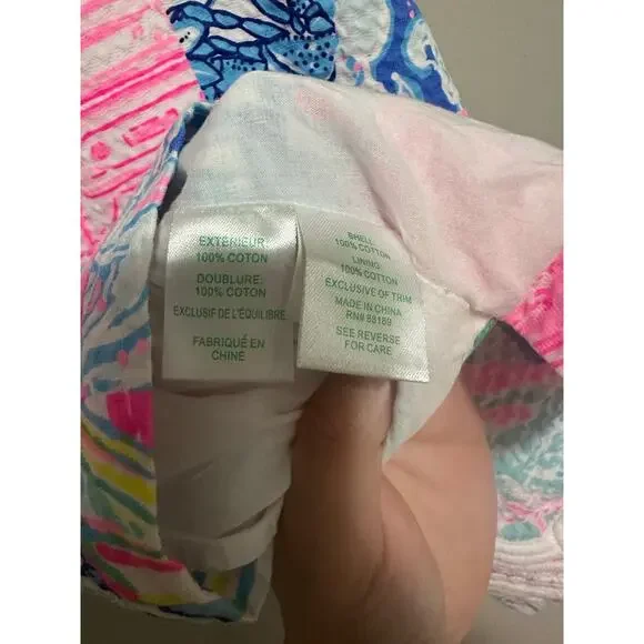 Lilly Pulitzer Pearl Top Pop Up Summer Remix Size 12 Patchwork Sleeveless Floral - Picture 8 of 8